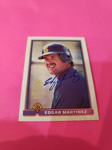 Edgar Martinez 2021 Bowman Buy Back Auto 1991 Bowman 35/50 , Seattle Mariners - Picture 1 of 5
