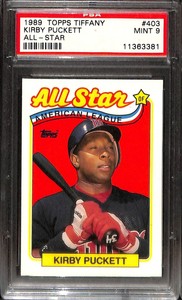 1989 Topps Tiffany all star #403 KIRBY PUCKETT PSA 9 11363381