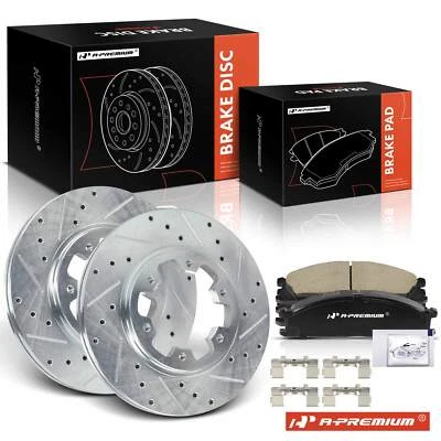 6x Rotores de freno perforados y pastillas de cerámica delanteras para Nissan Pathfinder 1987-1995 D21 Foto 1 de 4