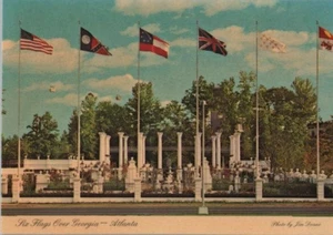 Six Flags Over Georgia Amusement Park Entrance Continental Postcard - Picture 1 of 2