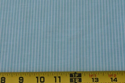 Por 1/2 yarda, tela de camisa de algodón a rayas verde menta y blanco, N4806 Foto 1 de 4