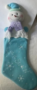 Calza natalizia - Lascia che nevichi - Pupazzo di neve peluche lungo circa 24" - Foto 1 di 6