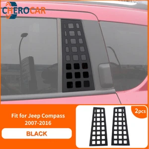 2PCS Rear Door Window Decals Aluminum Alloy Glass Cover For Jeep Compass 2007-16 - Picture 1 of 11