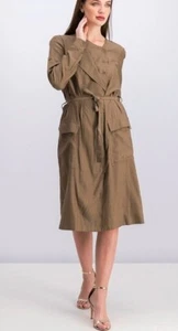 BCBGMAXAZRIA Halena Women's Midi Dress color LT FATIGUE Size MEDIUM - Picture 1 of 9