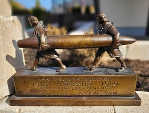 Bronze Figur v. Albert Reiss Leipzig Zigarren Geschäft H. Pressler 1929 50 Jahre - Bild 1 von 12