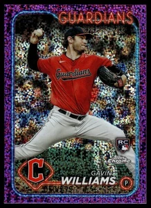 2024 Topps Chrome Purple Speckle Refractors #15 Gavin Williams RC /299 - Picture 1 of 2