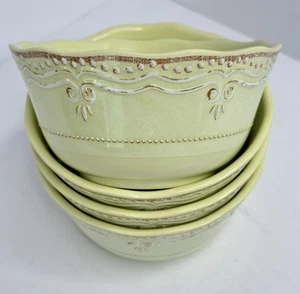 4PC Lenox French Perle Melamine Bowls 5 5/8” Diam Round Pistachio Green 3”T - Picture 1 of 4