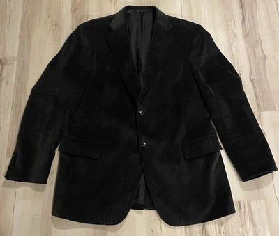 Dockers Men’s Corduroy Sport Coat Blazer Size 44R Dark Gray Wide Wale Preppy  - Image 1 of 4