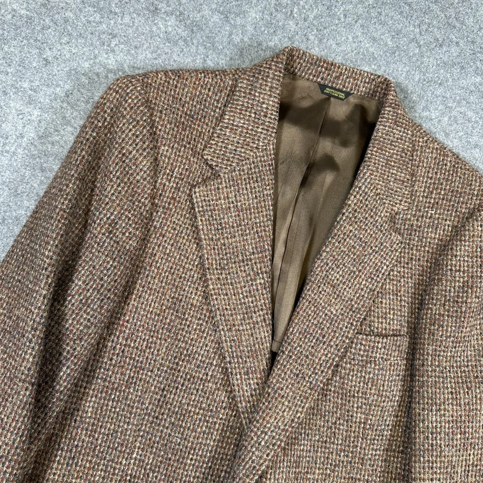 Blazer Harris Tweed Para Hombres 42R Marrón Lana Pata de Gallo Deportivo Abrigo Chaqueta EE. UU. Foto 1 de 4