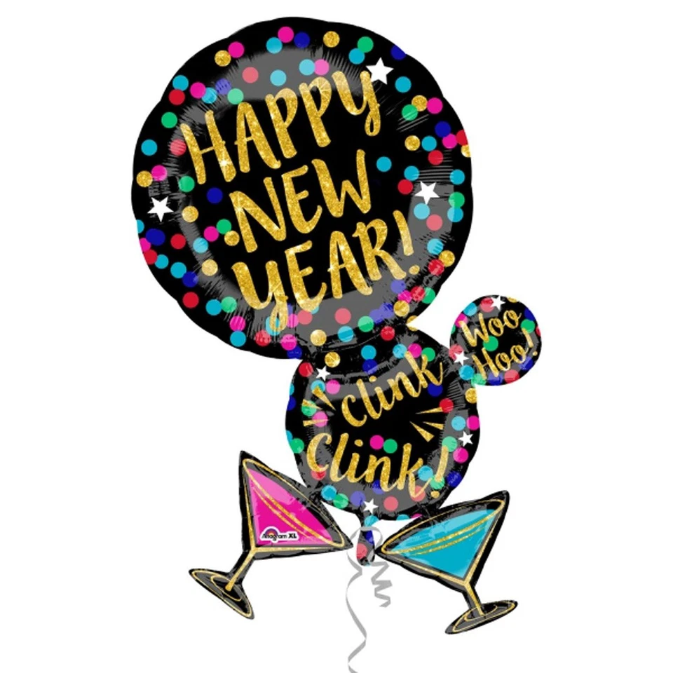 New Year Party Balloon Decoration Martini Cocktaisl Glass LARGE New Year Balloon - Image 1 of 1