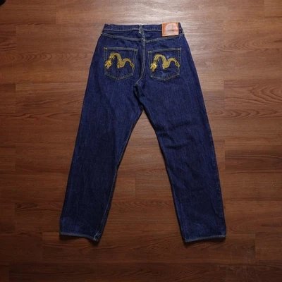 Jeans Vintage Y2K Evisu Nº1 Ribete Especial Denim Dragón Bordado 30x34 Foto 1 de 4