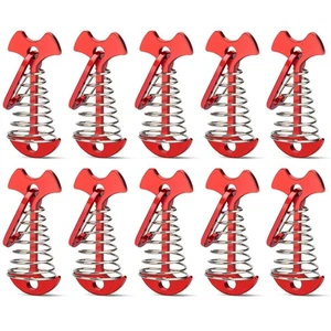 10Pcs Ancres de Deck Peg Deck avec Mousquetons, Piquets de Tente d'Arrimage de Pont en Aluminium - Photo 1/6