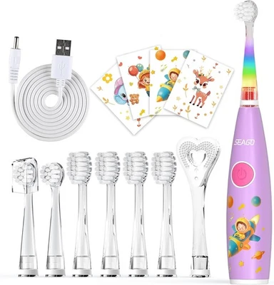 Seago Kids Electric Toothbrushes, Toddler Electric Toothbrush with Colorful Lig - Image 1 of 4