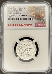 2018-S Silver Washington Quarter Pictured Rocks NP Reverse Proof PF70 NGC - Picture 1 of 2