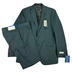 Kenneth Cole Herren 2-Teiler Slim Fit Ready Flex Solid Anzug Dunkelgrün 42L 35W - Bild 1 von 9