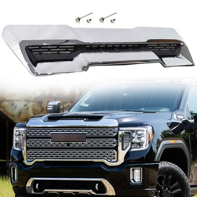 Chrome Hood Scoops Air Vent For 2020-2023 GMC Sierra 2500HD 3500HD 6.6L 84802216 - Image 1 of 4