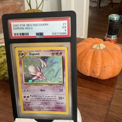 PSA 5  EX-MT Espeon Neo Discovery Holo Rare Pokemon Card 1/75 - Image 1 of 2