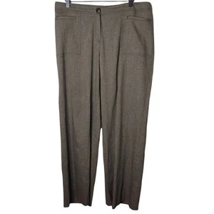 J.Jill pants womens 12 brown stretch wide-leg wool-blend trousers business - Picture 1 of 9