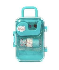Sanrio Hello Kitty Cinnamoroll Stationary Sticker Set - Rolling Mini Suitcase - Picture 1 of 5