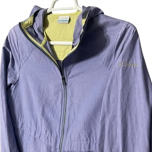 Columbia Women's Hooded Full Zip Jacket Lightweight Purple ActiveSize Large - Picture 1 of 8