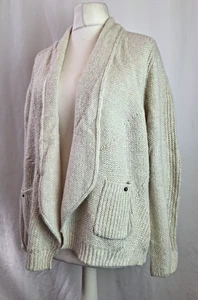 Marks&Spencer Women's Carigan Silver Grey Knitted Knit UK22 Mohair Blend L2566 - Picture 1 of 13
