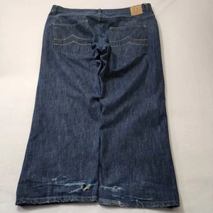 Jeans holgados vintage Y2k Q para hombre 50x32 azul desgastado patinador grunge pierna ancha 11" - Imagen 1 de 12