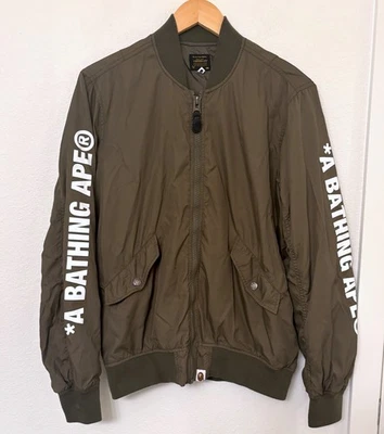Bape Bomber Jacket A Bathing Ape Spellout Logo Size Small - Image 1 of 4