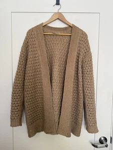 Suéter Cárdigan Largo Abierto Everlane Talla XS Camel Gran Tamaño Lana Mezcla Alpaca - Imagen 1 de 12