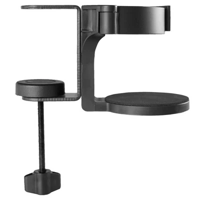 VIVO Black Clamp-on Cup Holder for Desk and Bed Frame, Anti-Spill Drink Support - Image 1 of 4