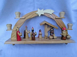 Alter    Schwibbogen Christi Geburt , heilige drei Könige , Schafe, 4 Kerzen - Bild 1 von 6