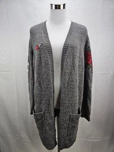 Cardigan spolverino donna Torrid grigio scuro arte tatuaggio aperto davanti - Foto 1 di 8