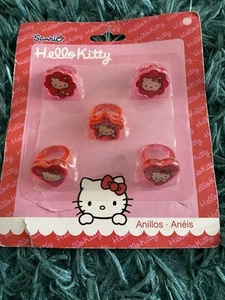 Hello Kitty X 5 Plastic Rings NEW - Picture 1 of 1