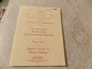 Respighi, Ottorino LAUD TO THE NATIVITY For Solo Voices, Mixed Chorus and Instru - Picture 1 of 6