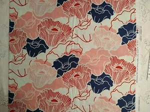 Red Blue Pink Retro Floral Canopy Cotton Quilt Fabric 23"x43" Hobby Lobby - Picture 1 of 3