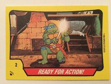 Teenage Mutant Hero Turtles 1990 Topps Sticker Number 2 Ready For Action
