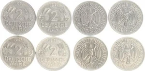 xxx Deutschland 2 DM Kursmünzen 1951 DFGJ Ähren und Trauben Komplettsatz ss-vz - Bild 1 von 1