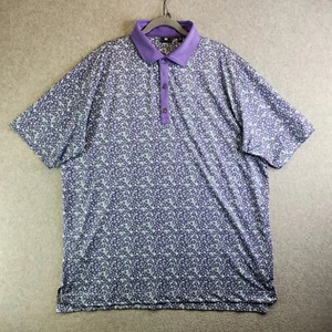 Footjoy Shirt Mens 2XL Purple Floral Flowers Forest Ridge Golf Polo Performance - Picture 1 of 12