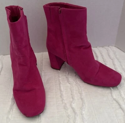 LO ÚLTIMO Botas Rosa Imitación Gamuza Elemento Azúcar Mujer Talla 8.5 Tacón Bloque Foto 1 de 4