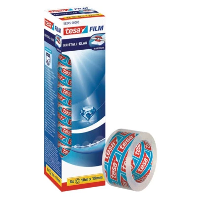 tesa KRISTALL-KLAR Klebefilm transparent 19,0 mm x 10,0 m 8 Rollen