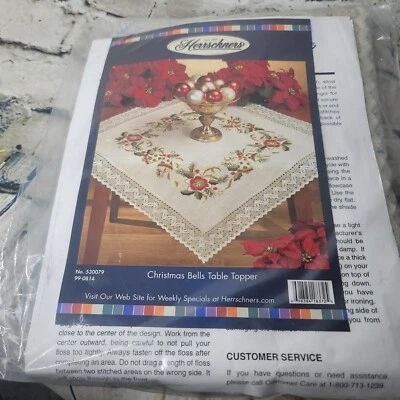 Herrschners Christmas Bells Table Topper Embroidery Kit 530079 - Image 1 of 4