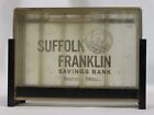 Tubes en plastique vintage Suffolk Franklin Savings Bank Boston MA comptoir pièces années 60 années 70