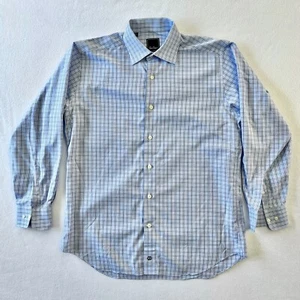David Donahue Dress Shirt Men’s 15.5 32/33 Long Sleeve Blue White Button Up Cuff - Picture 1 of 4