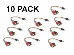 Divisor adaptador de audio RCA Y (10 piezas) 1 macho a 2 hembra 6" dorado - Imagen 1 de 2