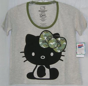 Camiseta Hello Kitty Recortada ARCO DE CAMUFLAJE Mangas Cortas X Pequeña XS Nueva con etiquetas - Imagen 1 de 3