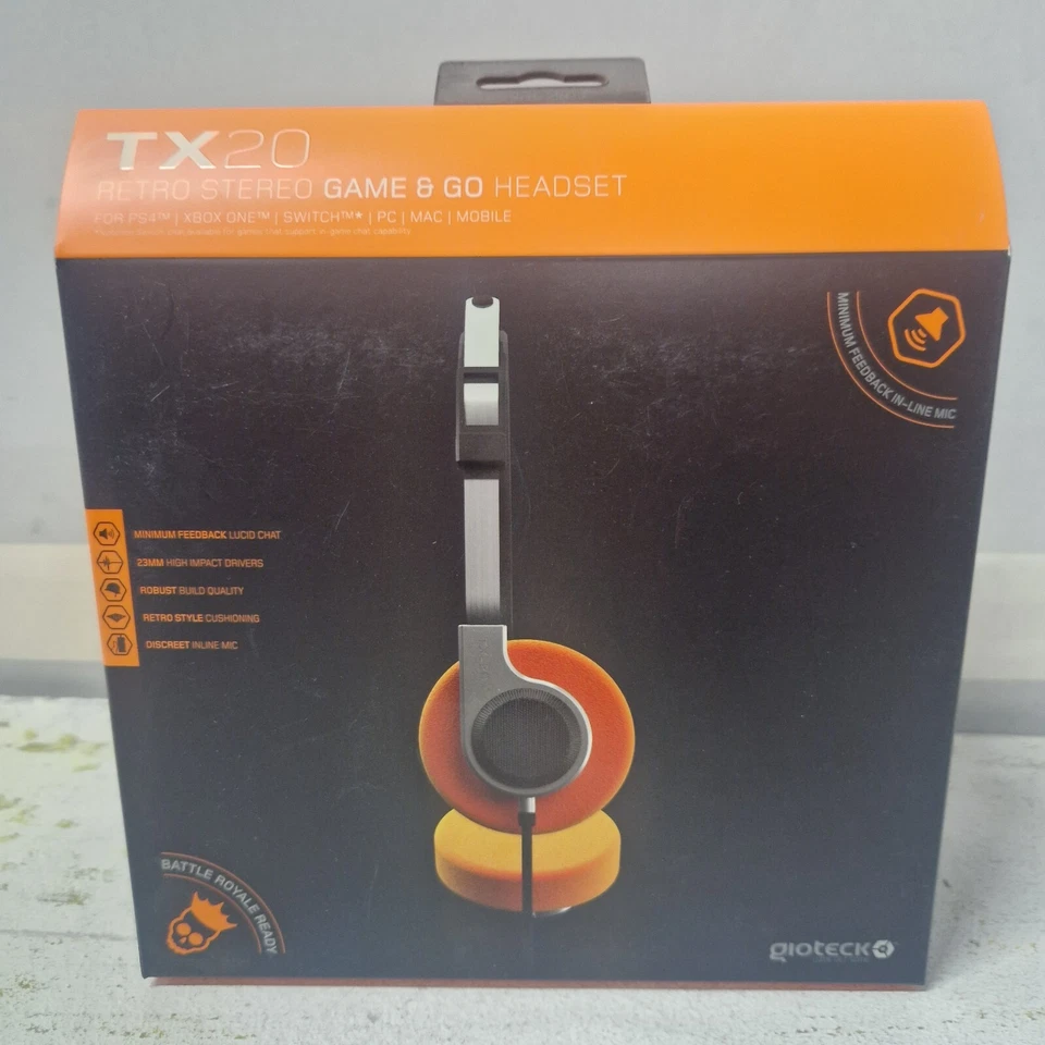 Gioteck TX20 Retro Game & Go Headset PS4/5 Xbox One/S/X Switch PC/MAC/Mobile New - Image 1 of 3