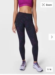 Leggings a vita alta Betty Power nuovi con etichette neri stampa a tratti prezzo consigliato £ 88 piccoli 7/8 - Foto 1 di 6