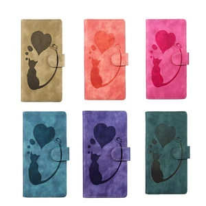 Phone Case For Redmi 13C 12 A3 Note 13 Pro 12 10 11S Leather Printing Love Cat - Picture 1 of 14
