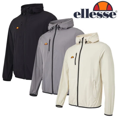 Ellesse Losali leichte Herrenjacke mit Kapuze und durchgehendem Reißverschluss - NEU! 2023