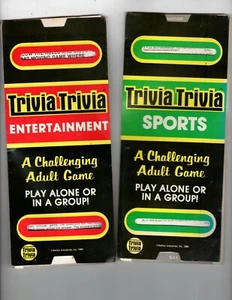 2 Vintage1984 Trivia Trivia Sports Game. & Entertainmt“ A Challenging Adult Game - Picture 1 of 3