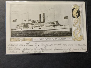 Steamer PILGRIM Naval Postcard NEWPORT, Rhode Island - Picture 1 of 2
